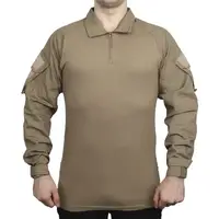 Тактична сорочка Lesko A655 Sand Khaki 2XL вулична бавовняна сорочка з коміром підйомним