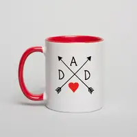 Кружка "Arrow heart", Красный, английский, Деревянная подарочная коробка с гравировкой, 330 мл