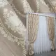 Шторы (2шт.1,5х2,7м.) лён, коллекция "Корона". Цвет пудры с бежевым узором. Код 1017ш 30-839