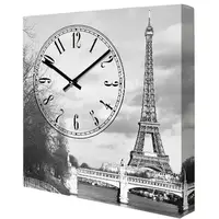 Часы настенные на холсте Эйфелевая башня 35х35х4,2 см CH_P_14I015