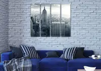 Модульні картини триптих, на Полотні нат., 90x110 см, (90x25-4)