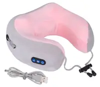 Масажна подушка U-Shaped Massage Pillow (від акумулятора) Pink (WM-004) (14272)