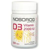 Витамины и минералы Nosorog Vitamin D3 2000 IU, 100 капсул