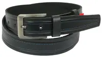 Мужской ремень под джинсы Skipper черный 3,8 см