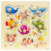 Деревянная игра "Рамка-вкладыш: Морские жители"