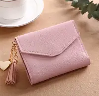 Кошелек женский розовый с кисточкой код 239