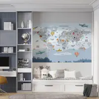 Дитяча інтер'єрна наклейка карта 150х98см 120052020167