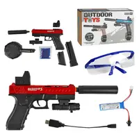 Пістолет Outdoor Toys, оптичний приціл, орбізи, акумулятор 7.4 V, окуляри. Red and Black (148070)