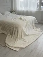 Плед Dushka Home Шарпей Смужка 4 см 21788 150х200 см білий