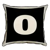 Подушка с мешковины Английская буква O 45x45 см (45PHB_ABC030_WH)