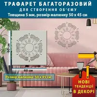 Трафарет для штукатурки товстий 5 мм багаторазовий, Годинник без стрілок (600х600)