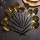 Набор кухонных принадлежностей 12 предметов столовые приборы из нержавейки Золото с черным HP-20-22