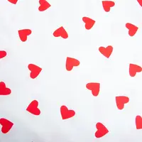 Тканина бязь ранфорс для постільної білизни, бавовна, 130 гр/м2, 240 см 1140 Серденько червоне на білому