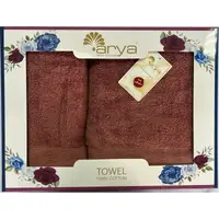Набор полотенец Arya Жаккард Sophia A107319-Dark pink 2 предмета темно-розовый