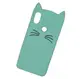 Силиконовый чехол для Xiaomi Redmi 7 / Note 7 - 3D Cat (Кот с усами), Ментоловый