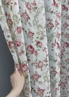 Готова тюль (3х2,7м.) батист, колекція "Flora". Колір білий з різнокольоровим принтом. Код 415т 40-793