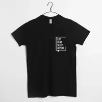 Футболка "Eat Read Sleep Repeat" мужская, Черный, L, английский