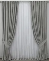 Шторна тканина оксамит (бархат). Висота тканини 2,8м. Колір сірий. Код 1151ш