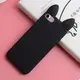 Силиконовый чехол для iPhone SE 2022/ 2020/ 8/ 7 - Ушки Кошки CoCo Cat, Черный