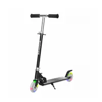 Самокат Scooter 306 Черный двухколесный складной светящиеся колеса детский
