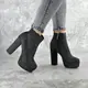 Ботильоны женские на каблуке Fashion Dorf 2383 39 размер 25 см Серый