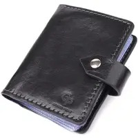 Визитница унисекс из натуральной гладкой кожи GRANDE PELLE 22941 Черная