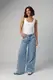 Джинсы wide leg с двойным поясом - джинс цвет, 34р