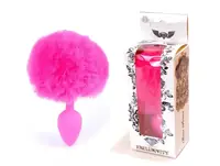 Анальная пробка ( размер S ) с хвостом Boss Series - Silicon PLUG Bunny Tail Pink