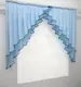 Кухонный (150х120см.) комплект на карниз 1,5м. Цвет голубой с белым. Код 00к 59-792