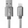 Кабель PowerPlant USB - Lightning, 1м, нейлон, металлический штекер, серый