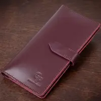 Кожаное глянцевое портмоне GRANDE PELLE 11467 Бордовый