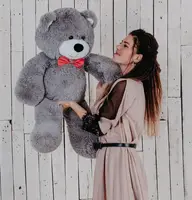 Ведмедик плюшевий Yarokuz Джон 110 см Сірий