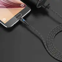 Магнітний кабель для зарядки Topk MicroUSB Black USB 1m Quick Charge 5A і синхронізації швидка зарядка