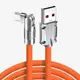 Кабель для быстрой зарядки USB Type-C 120w 6A (150 см) оранжевый, с подсветкой. Поворотный кабель Type-C 180°