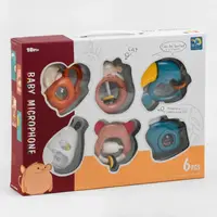 Набір брязкалець Baby Microphone, 6 брязкалець, наявність гризунків. Multicolor (105134)