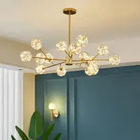 Люстра светодиодная потолочная LED светильник для квартиры на потолок лэд 26373 Латунь 42-72х110х110 см.