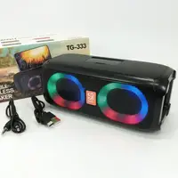Портативна колонка TG333 2x5W з RGB підсвічуванням, гучна блютуз колонка. Колір: чорний