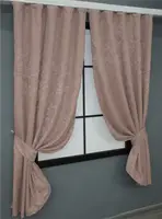 Комплект (2шт. 1,3х1,7м.) коротких штор, льон мармур колекція "Pavliani". Колір пудровий. Код 1174ш 35-0066