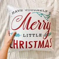 Подушка диванная с бархата Merry Christmas 45x45 см (45BP_22NG022)