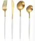 Набор столовых приборов Stainless Stell 4-Gold-White 4 предмета золотистый с белым