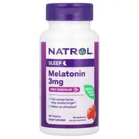 Натуральная добавка Natrol Melatonin 3 mg Fast Dissolve, 90 таблеток - клубника
