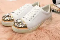 Жіночі стильні кеди з камінням Fashion Dominique 1013 37 розмір 23,5 см Білий