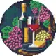 Алмазная мозаика на круглом подрамнике "Изысканная дегустация", 19 см