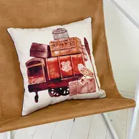 Подушка з мішковини Багаж чарівника 45x45 см (45PHB_22S006)