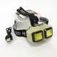 Фонарь налобный аккумуляторный Bailong HX-816S 2COB(white+red) с сенсорным датчиком влагозащита