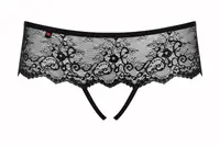 Merossa size plus трусики відкриті чорні Obsessive XXL