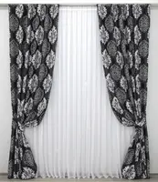 Штори (2шт 1,5х2,75м.) з тканини блекаут-софт, "Корона". Колір чорний з сірим. Код 1273ш(А) 33-0111