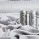 Ткань сатин для постельного белья жаккард в полоску 1 см пл 130 гр/м2, 240 см V-15 св/серая натуральная хлопок