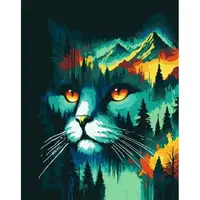 Картина по номерам с красками металлик "Котовый лес" 40x50 см