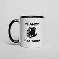 Кружка MARVEL "Thanos bratanos", Черный, английский, Деревянная подарочная коробка с гравировкой, 330 мл